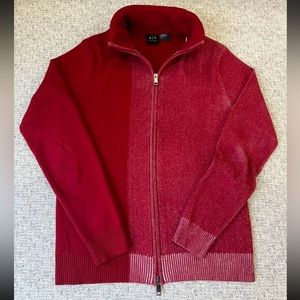 ARMANI EXCHANGE Cotton Sweater with Hidden Hood in Red - Size L - Mint Condition